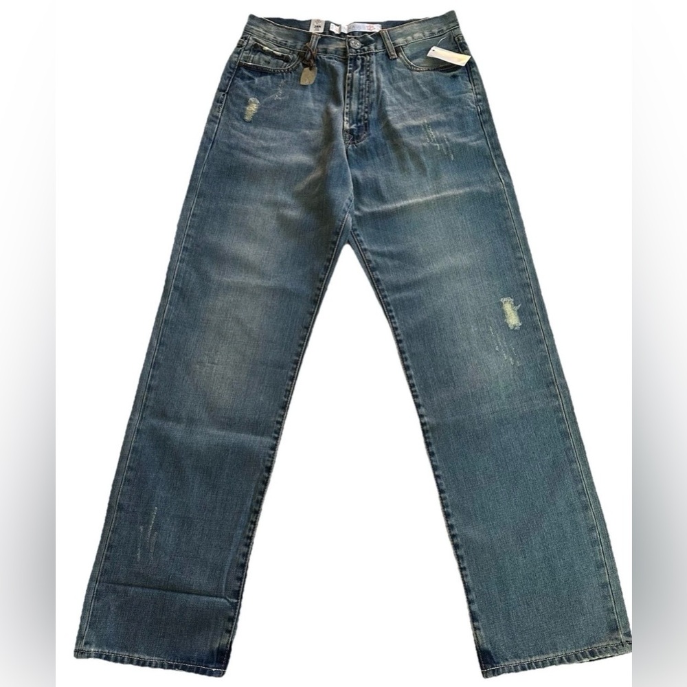 Tin Haul Men’s Hoss Loose Fit Straight Leg Med Wash Jeans Western Work Wear-28R